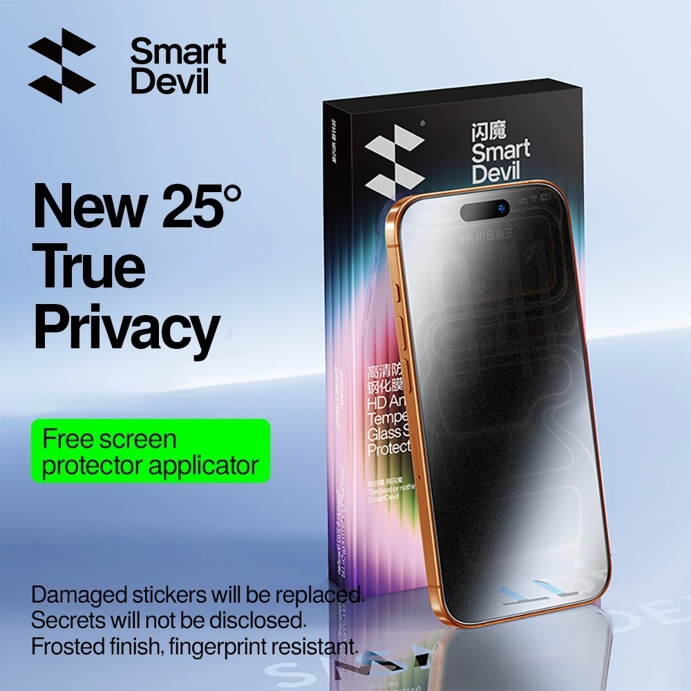 SmartDevil Matte Privacy Screen Protector for iPhone 17 Pro Max Tempered Glass Film for iPhone 17 Pro Anti-spy Anti-scratch