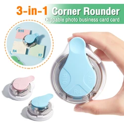 3 in 1 Corner Rounder Border Punches for Scrapbooking DIY Mini Corner Cutter R4/R7/R10 Circle Trimmer Punch Office Supplies