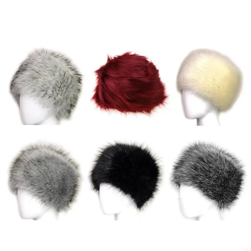 Chapéu feminino preto pele raposa falsa, chapéu russo inverno mais quente, boné Ushanka Cossack Ski
