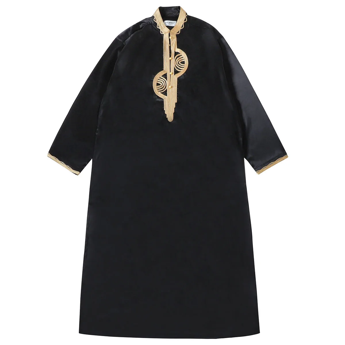 Vestido largo de cuello levantado para hombre, Túnica islámica de Ramadán, Abaya musulmana saudita, caftán, vestido árabe de Dubái, Eid, Jubba Thobe