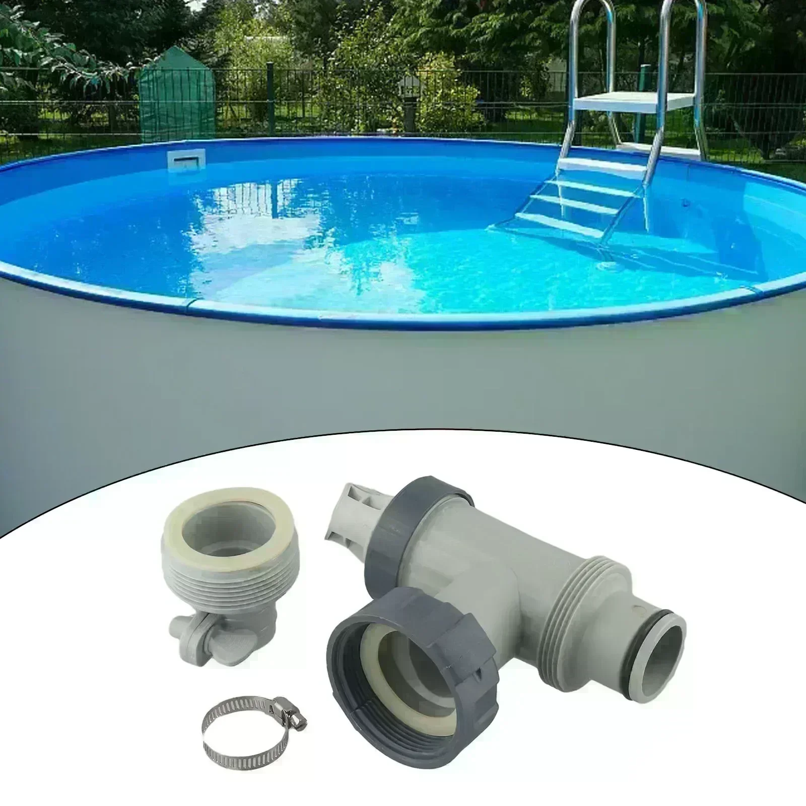 

Robust Pool Plunger Valve and Type B Hose Adapter for Intex Designed for Above Ground Pools with Integrated Shut Off Valve