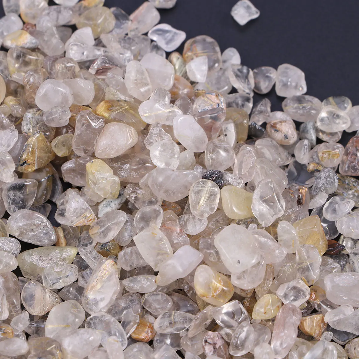 

Yellow-haired Crystal Gravel Tumbled Stones for Fish Tank Aquarium 2 Packs Purify Water Decorative Garden Supplies