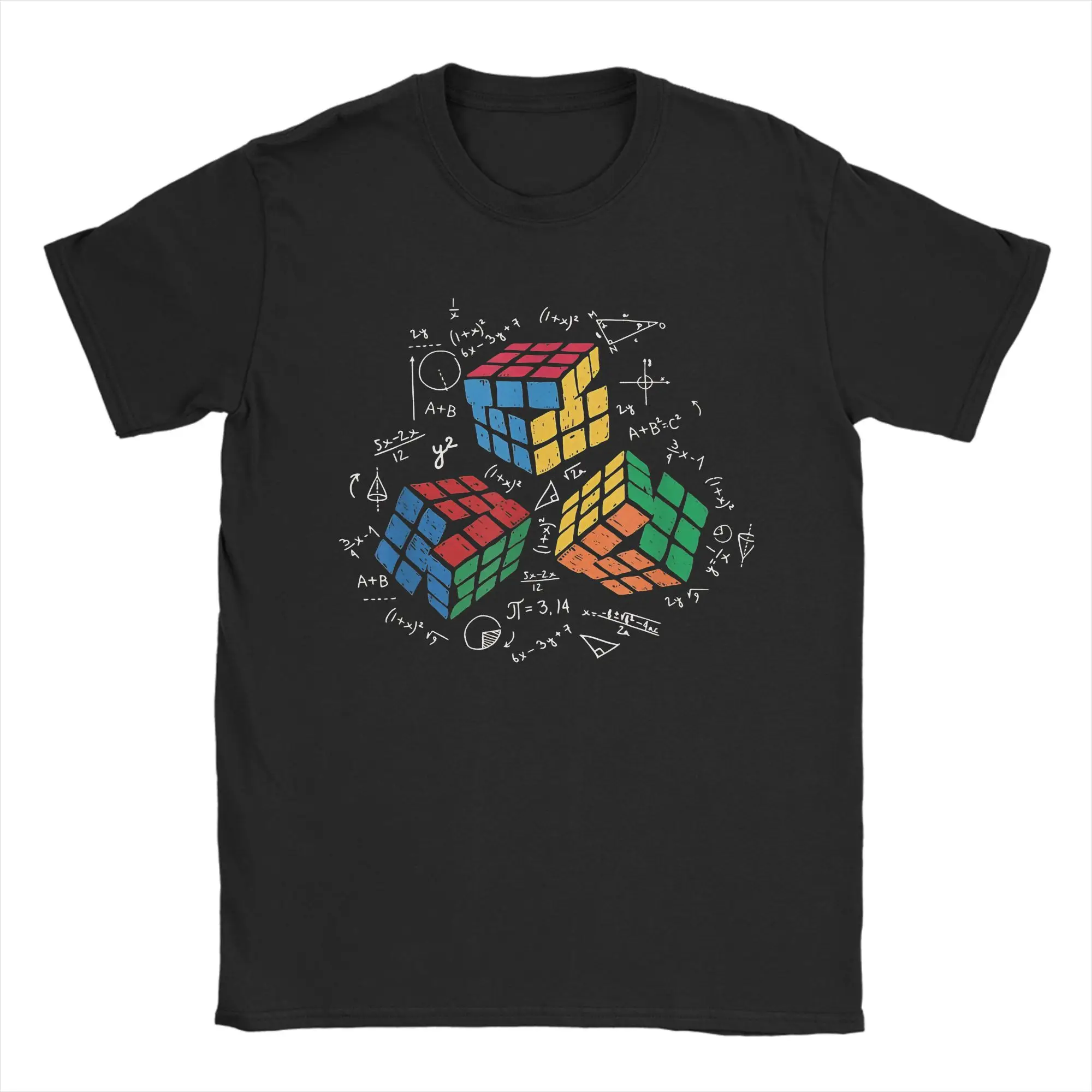 Math Rubik Rubix Rubics Player Cube Math Lovers Men's T Shirt Tee Shirt Short Sleeve Round Collar T-Shirt Pure Cotton Tops