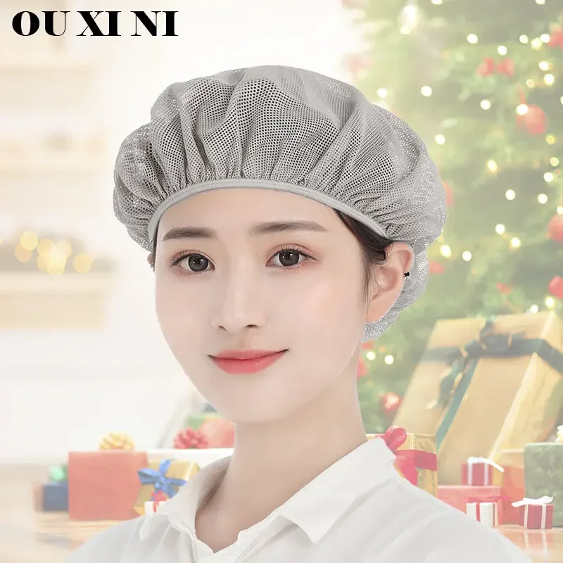 Chapeau de Chef en filet, casquettes de cuisine, chapeaux de travail de santé, cantine, Restaurant, Service alimentaire, boulangerie, cuisson, casquette respirante pour femme, 4 pièces