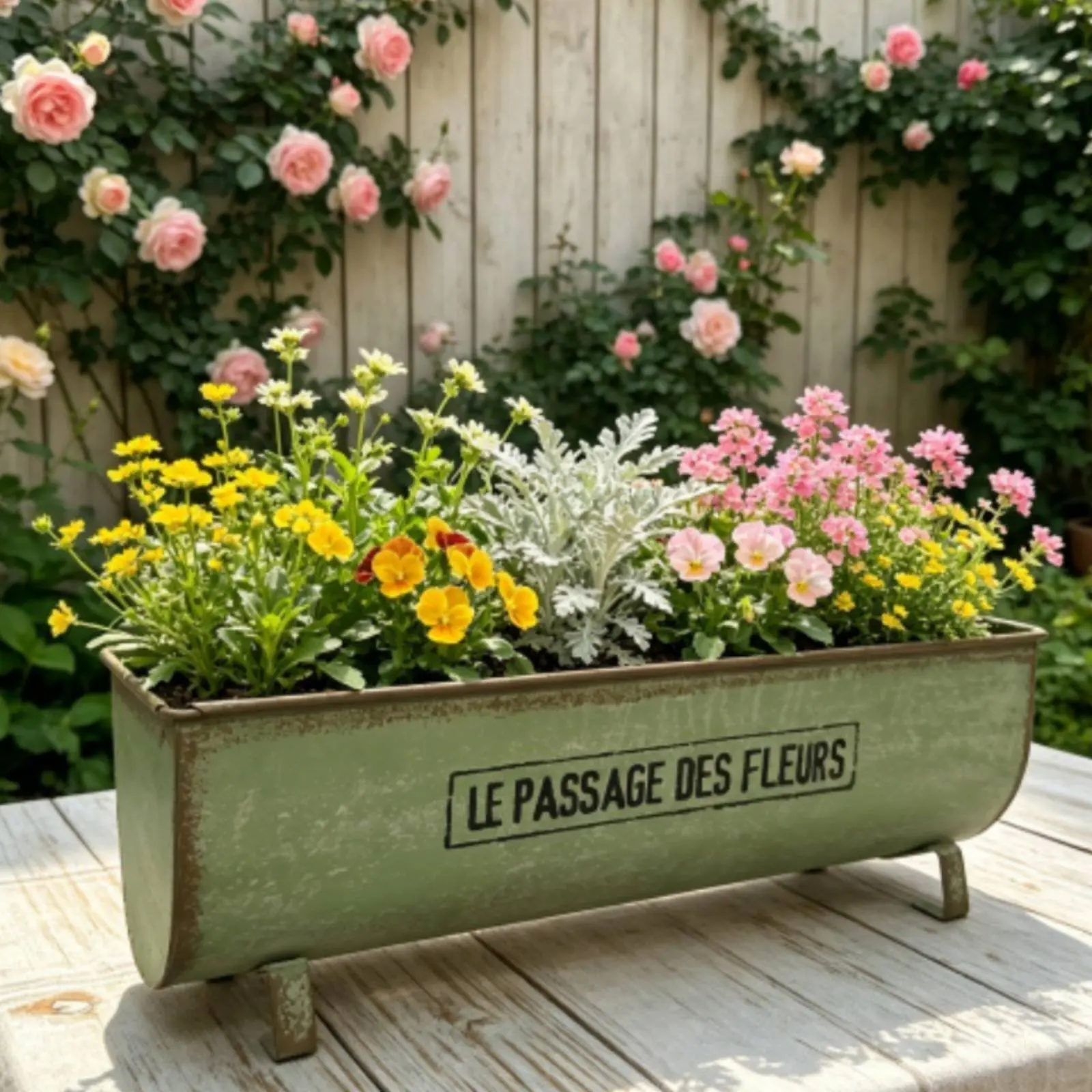 Oval Planter Box Long-Lasting Metal Planter Tub Raised Flower Trough Good Drainage Galvanized Raised Bed Rustic Finish