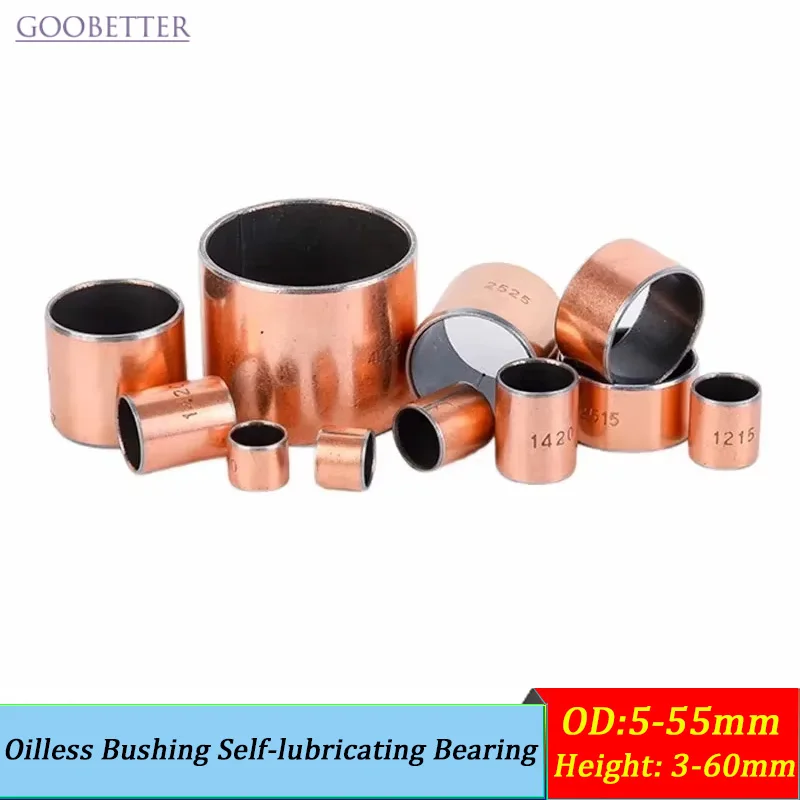 SF-1 Self-Lubricating Composite Sleeve Bearing Bushing ID 3-60mm OD 5-55mm Maintenance-Free Low Friction High Load