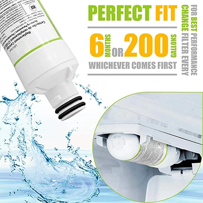 Replacement LG LT1000P Refrigerator Water Filter (NSF42, NSF53 & NSF401) ADQ74793501, ADQ75795105 or AGF80300704, White