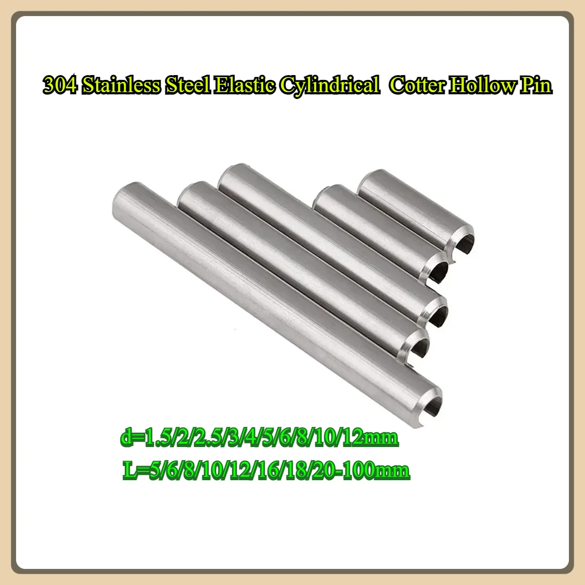 

304 Stainless Steel Elastic Cylindrical Cotter Hollow Pin M1.5-M12