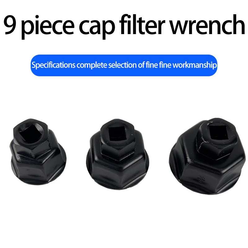 Filter Remove Set Filter Wrench 9Set Oil Filter Cup Set Oil Filter Wrench Remove Set Sockets Work Wrench Repair Tool Kit