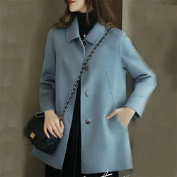 High-End Woolen Jacket Women's Long Section 2024 Spring Autumn Winter New Outwear Korean Casual Short Wool Coat Female Tops Tide