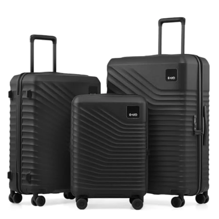 

Чемоданы Coolife: легкие, прочные, из поликарбоната, расширяемые, дорожный набор из 3 предметов с двойными вращающимися колесами и замком TSA, 20/24 дюйма