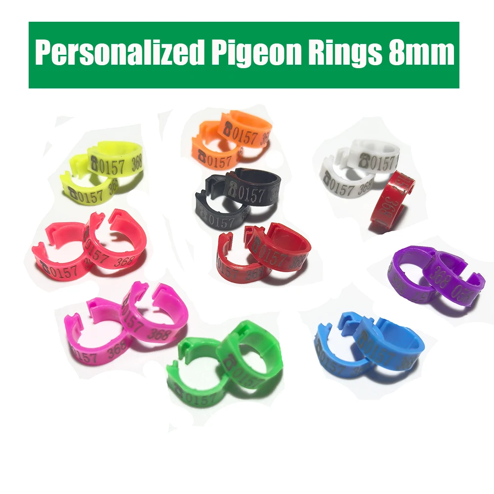 Personalized Pigeon Foot Ring Inner Diameter 8mm Print ''Name/Phone Number
