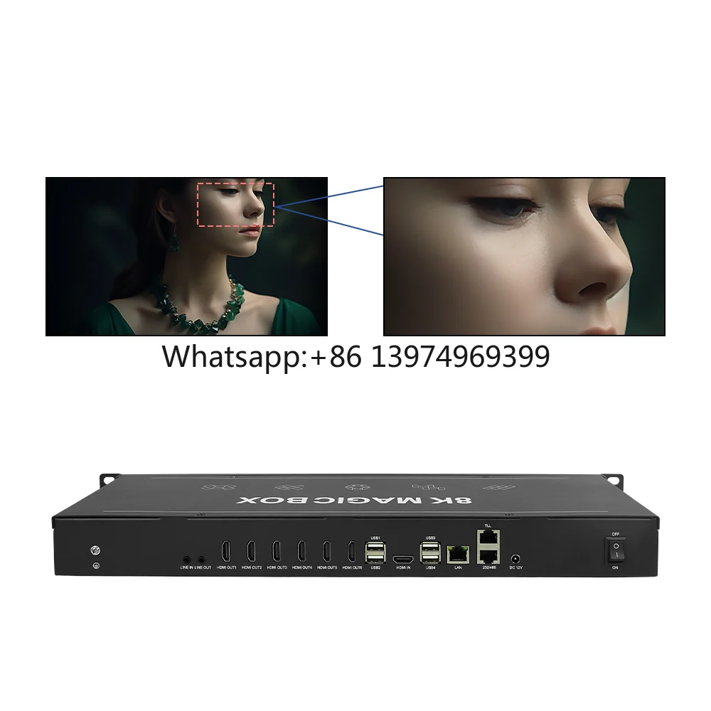 2x1 Output Blind Plugging Advertising Media Multi-layer Overlay 8K/4K/2K Video Processor LCD Playback Display Video Processor