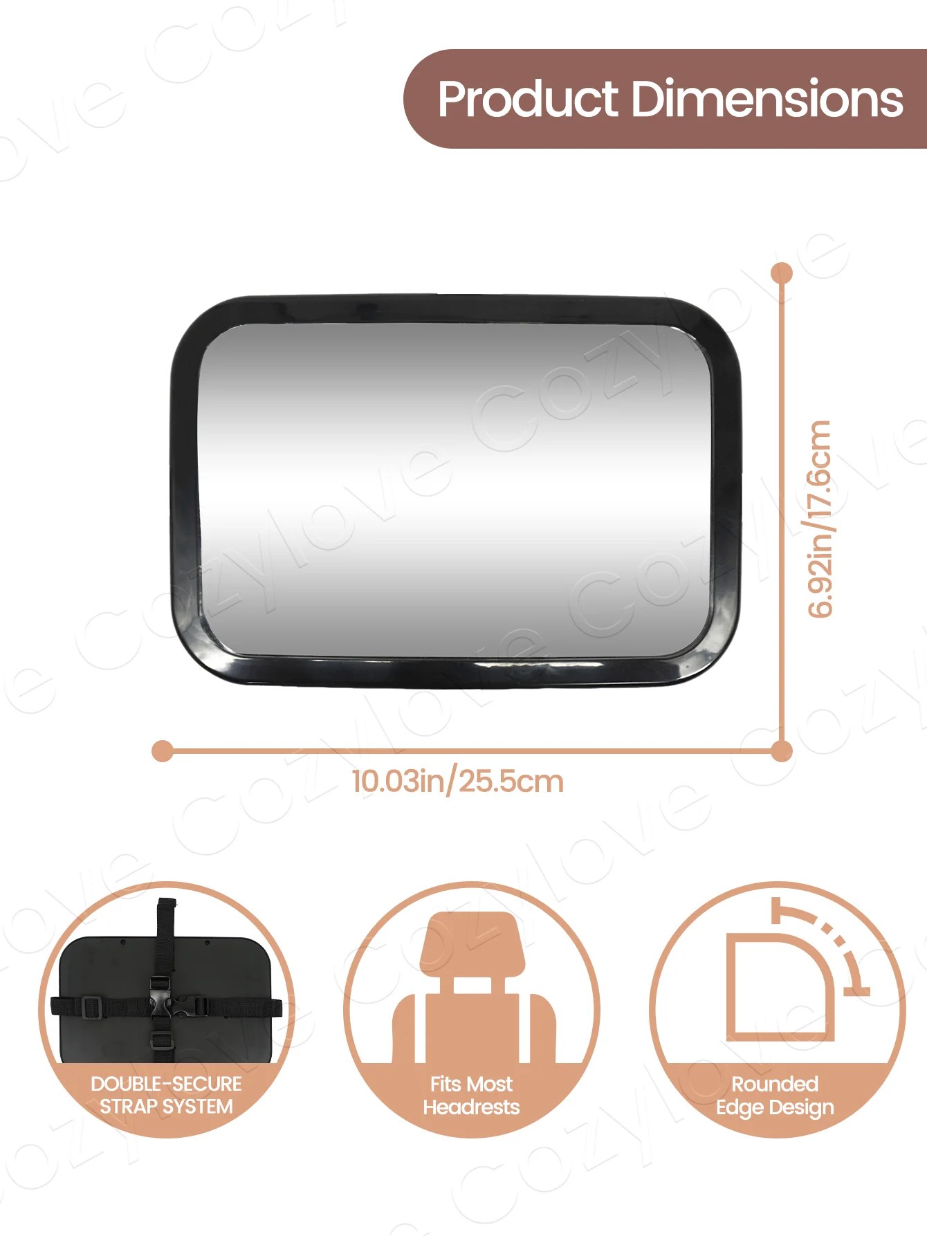 Baby Car Mirror for Rear Window, HD Wide View Infant Car Seat Mirror, Shatterproof Backseat Baby Observation Mirror