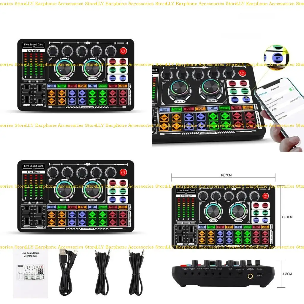 

462E Mixer Podcast Sound Board Live Sound Card for Live Recording Home KTV
