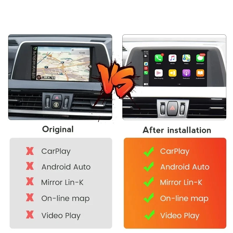 Wireless CarPlay Android Auto Decoder Box For BMW NBT F56 F26 F15 F16 F25 F01 F06 F07 F32 F33 F30 F31 F34 F80 F22 F20 2012-2016