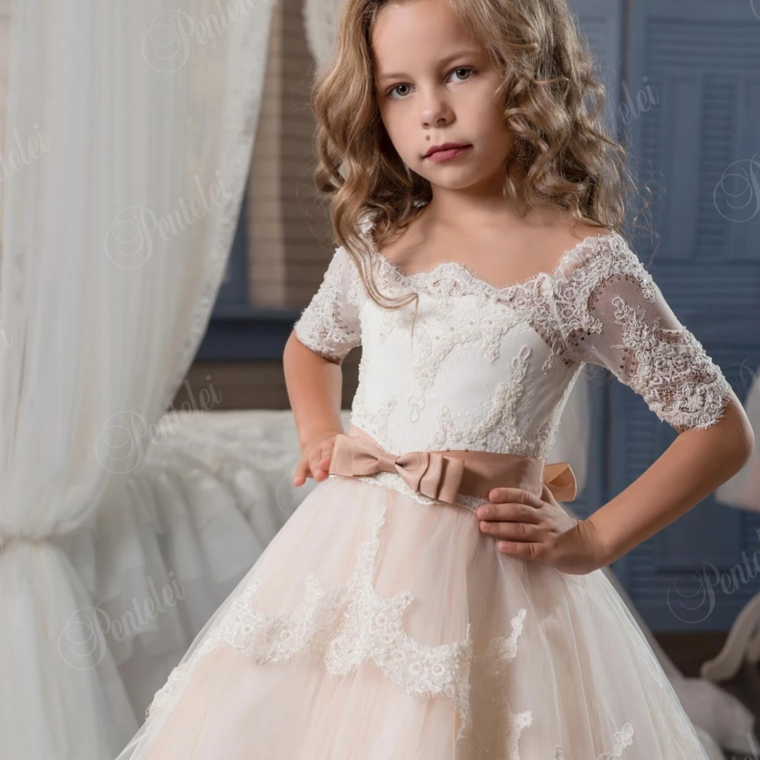 Flower Girl Dresses Puffy Princess Dress Girl Dresses Wedding Party Dress Girls Cute Baby Girl First Cummunion