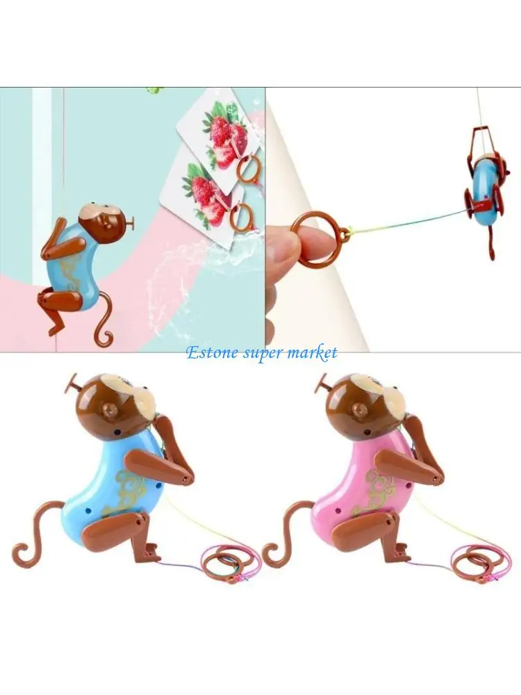 090B Clockwork Monkey Toy Plastic Climbing Rope Windingup Toy Kindergarten Present