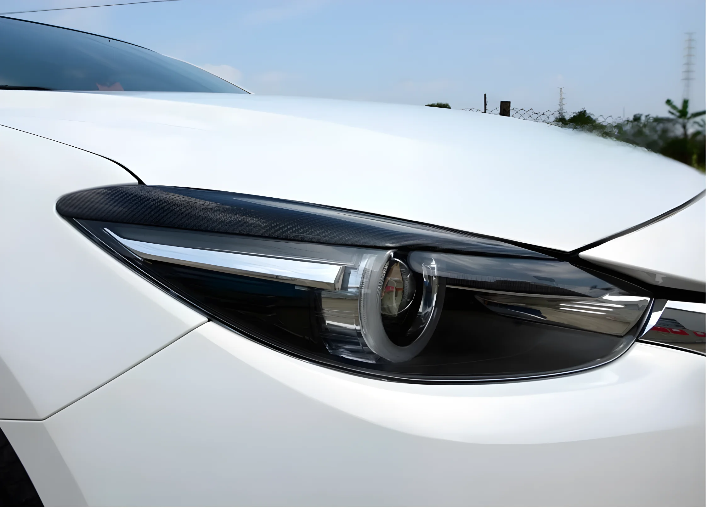 

Car Front Headlight Decorative Lips Brows Trims Fits Mazda Axela 3 2014-2019 Real Carbon Fiber Car Body Kit Accessories