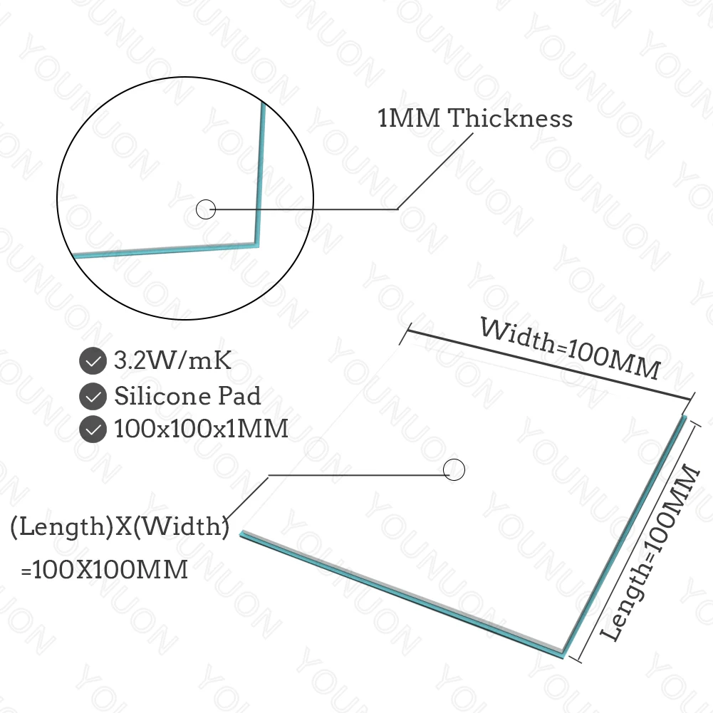 2PCS 100X1MM White