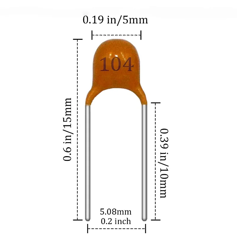 AUKENIEN 12 Value 600 Pieces Ceramic Capacitor Set Capacitors Assortment 0.1uF TO 0.68uF,1uF TO 10uF Ceramic Capacitor Kit