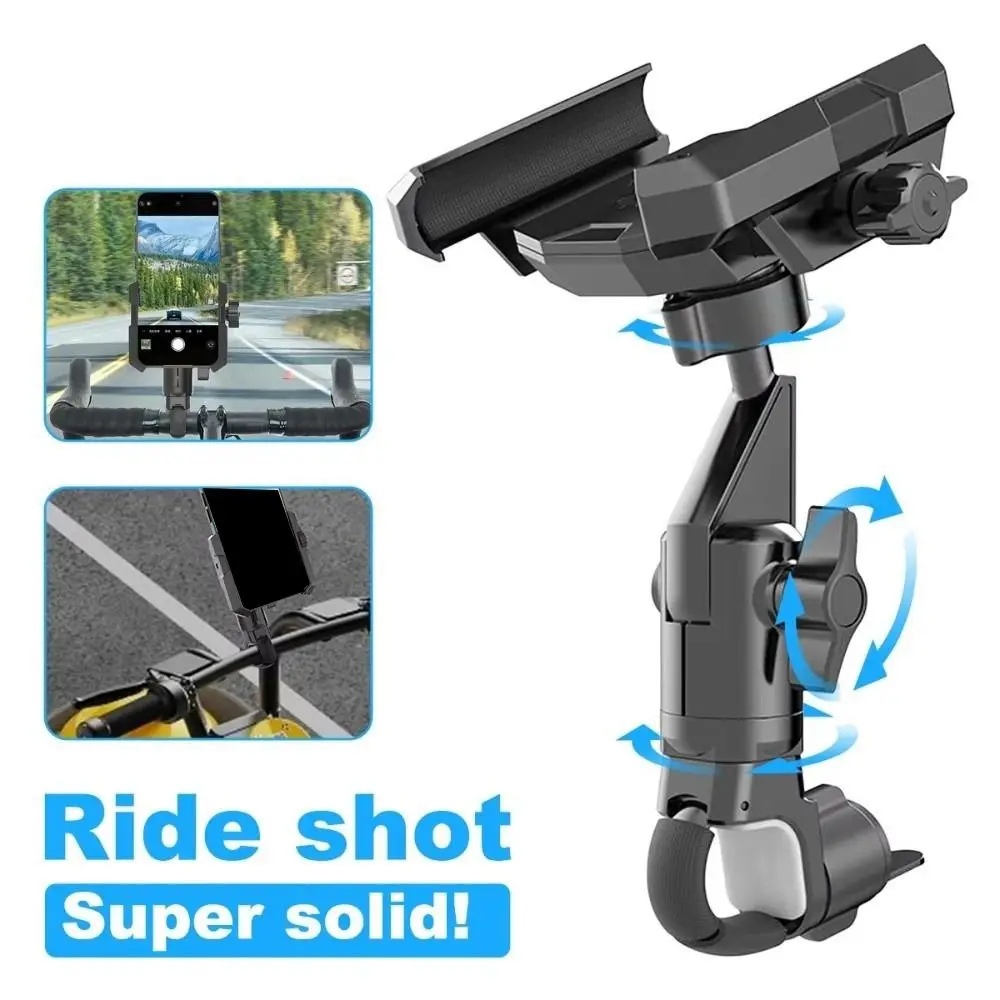 360 Degree Rotation Bicycle Phone Mount Multi-Angle Adjustment Universal Fit 4.7-7 Inches Phone Handlebar Cell Phone Clamp