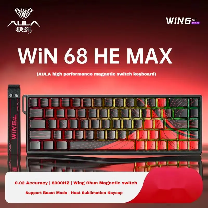 AULA WIN60 WIN68 HE MAX Magnetic Switch Keyboard Wired 8k Polling Rate RGB Hot Swap Custom Esports Gaming Mechanical Keyboard