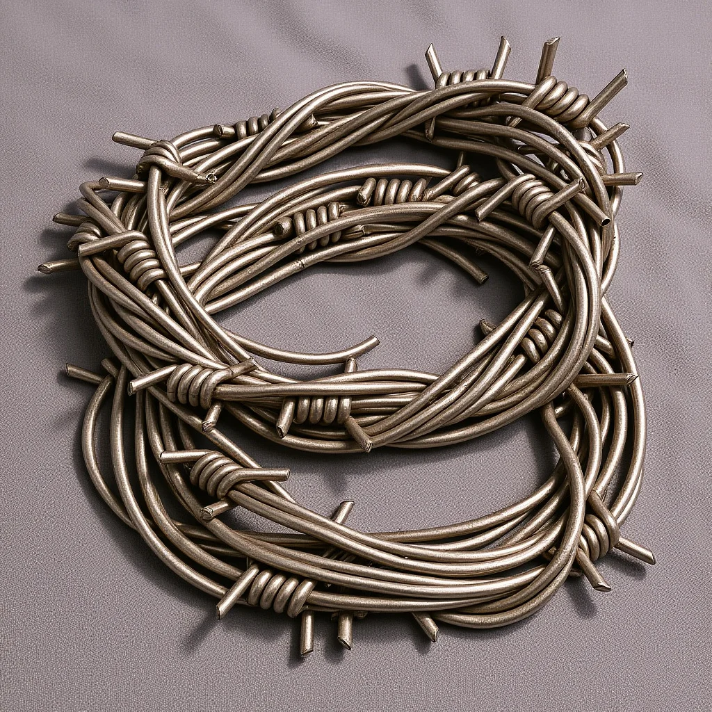 

2Pcs Simulation Barbed Wires for Halloween Decor Fake Iron Wire Garland Party Layout Prank Props Plastic Wire Chain Ornaments