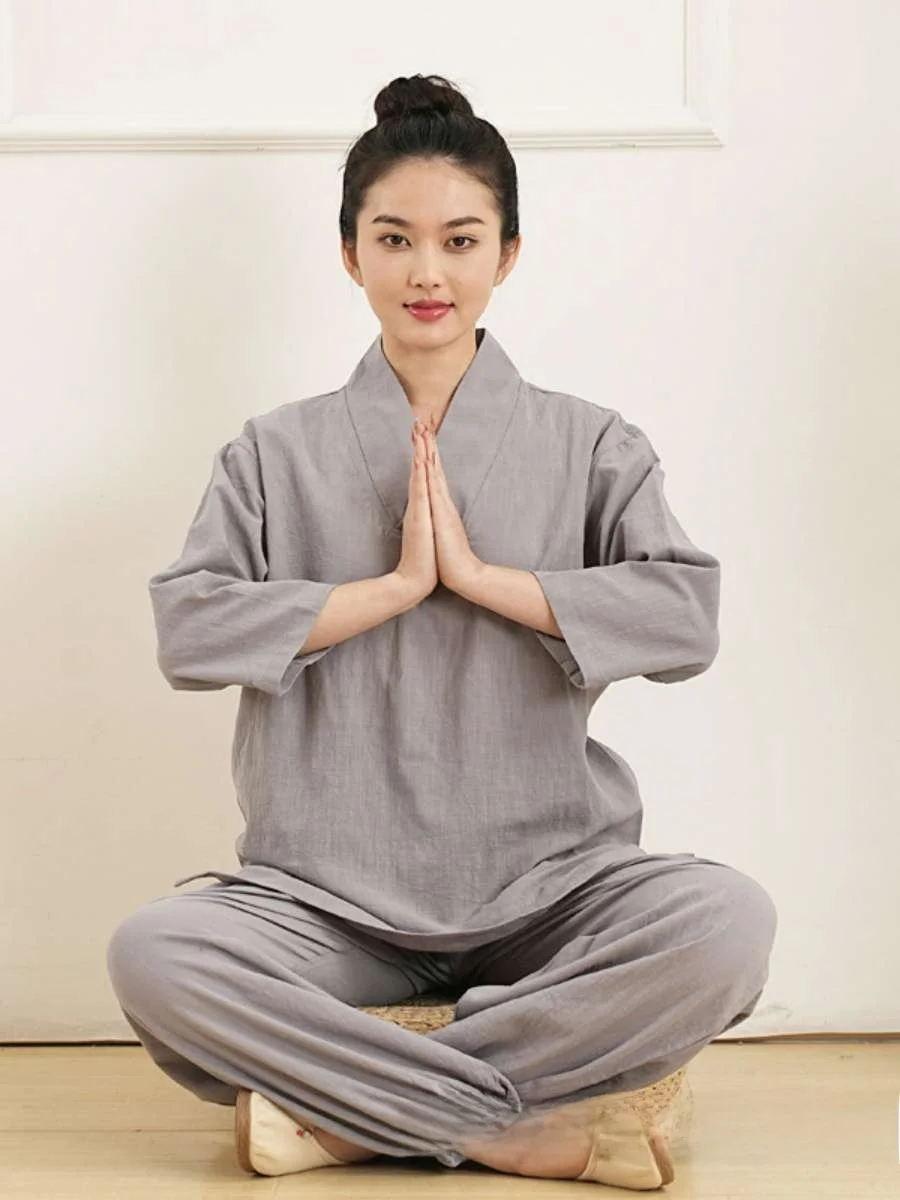 

Мужская одежда для йоги: хлопково-льняной костюм для медитации в стиле дзен, традиционный ханьфу, этнический стиль, весенне-летняя одежда