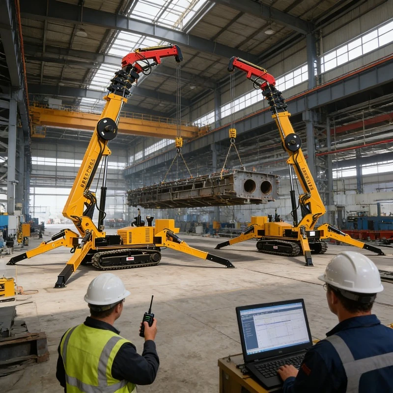 Electric/Diesel YuGong Hydraulic Spider Crane Professional Foldable Small Hoist Remote Monitoring