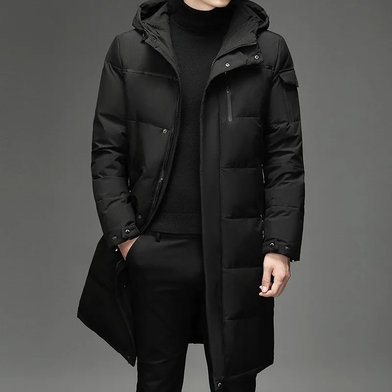 Down men's coats dad's wear long wholesale work clothes knee-length thickened middle-aged and elderly outdoor