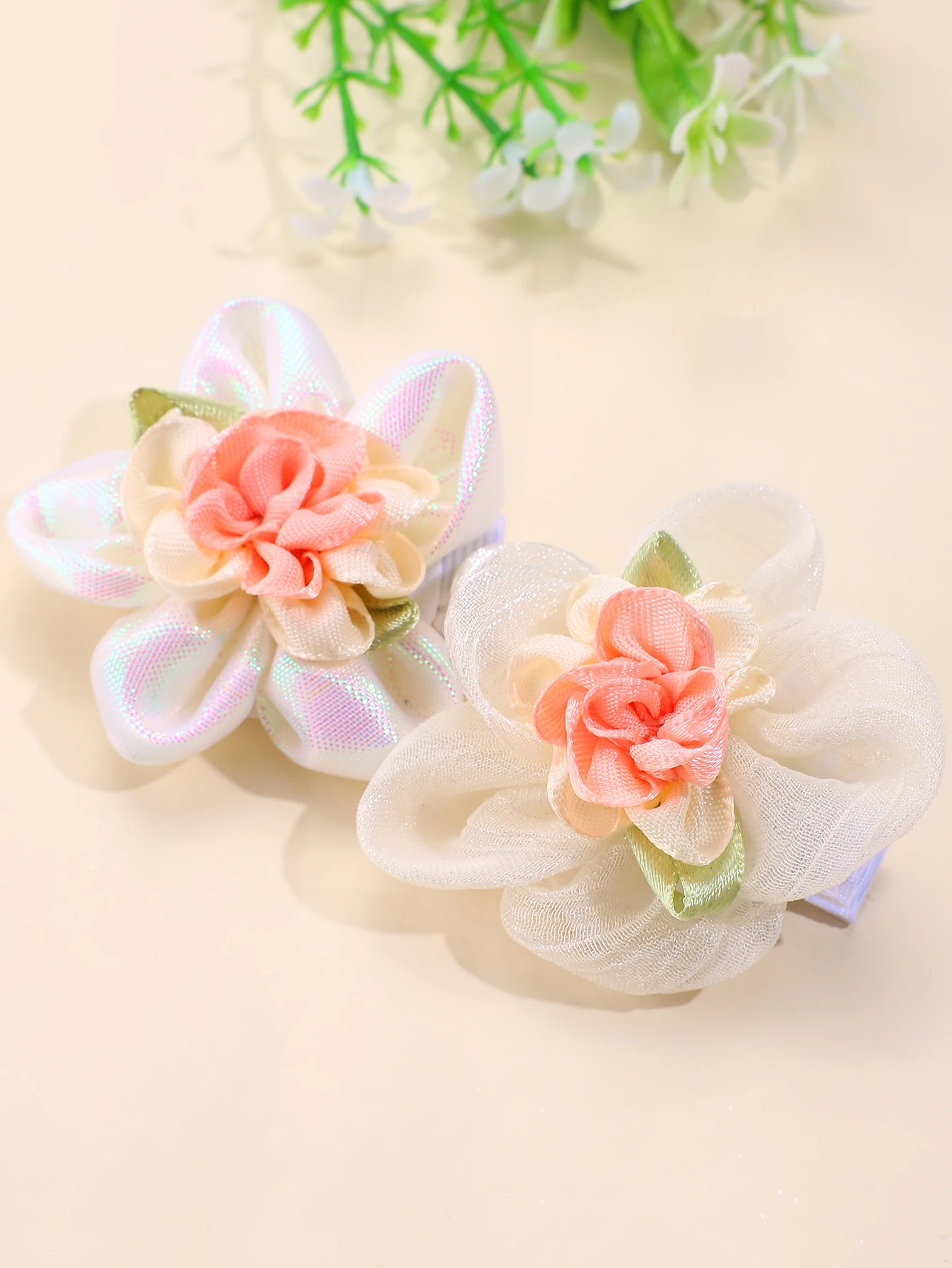 4pc/set Flower Hair Clips for Girls Peony Flower All-inclusive Hairpin Spring and Summer Hair Accessories Kids Headwear