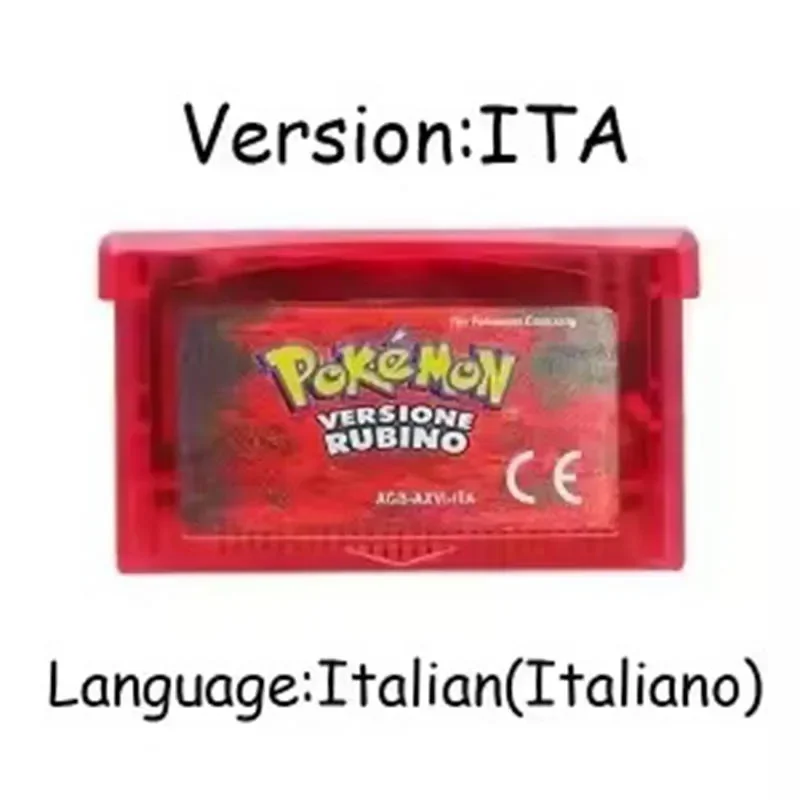 Pokemon-Serie Emerald FireRed Leafgreen Ruby Sapphire 5 Versionen GBA-Spiel in Box für 32-Bit-Videospielkonsole