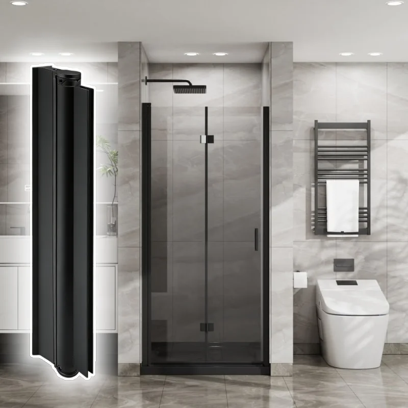 QW-23 Matt Black Color Aluminum Shower Door Bi-fold Door Hinge 78 Inch Shower Door