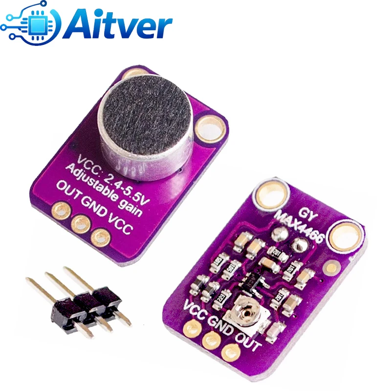 MAX4466 Microphone Amplifier Module Electret Mic Adjustable Gain Audio Sensor Board for Arduino DIY