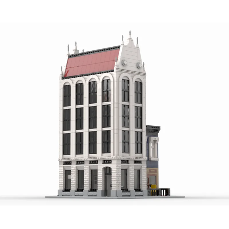 City Street View Moc Building Blocks Modulare Vecchio ufficio Mattoni da costruzione Modello Assemblaggio fai-da-te Giocattolo da costruzione Vacanze Compleanno Regalo
