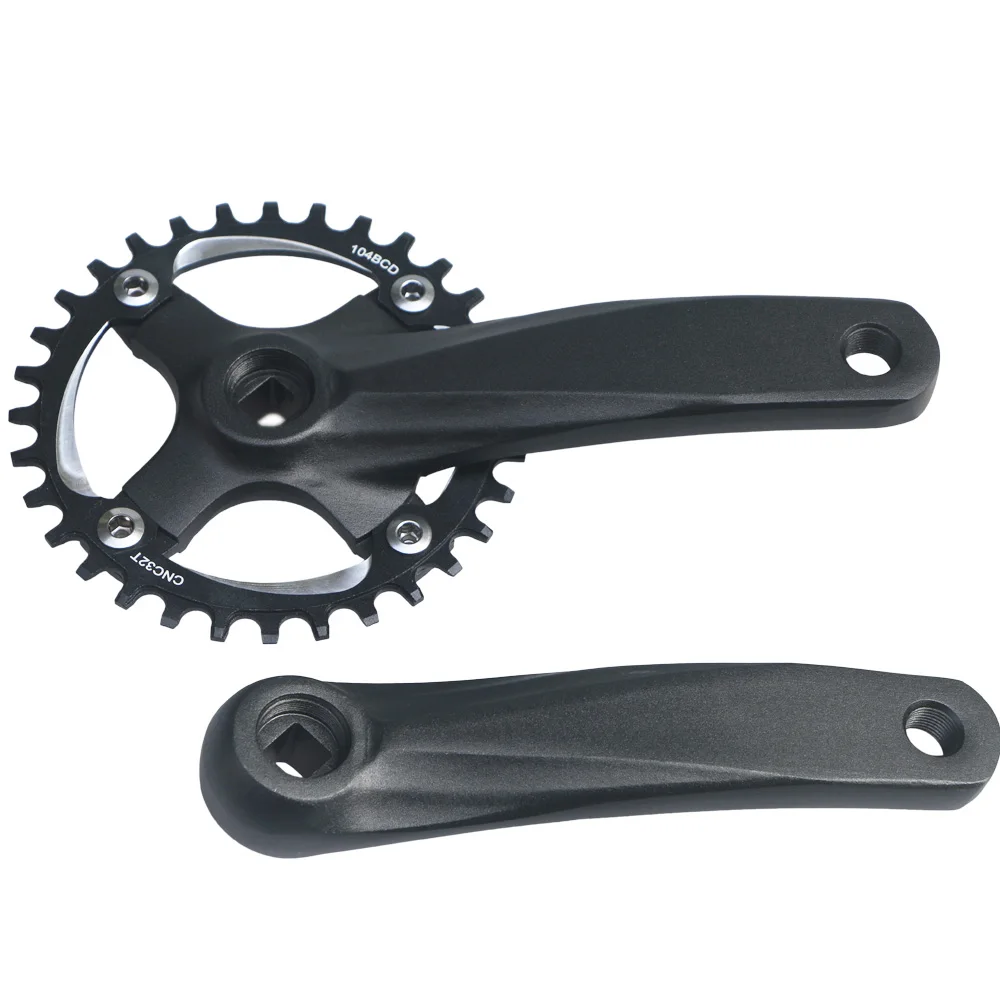 Fahrrad Vierkantloch Kettenrad 104BCD 152mm/165mm/170mm Kurbelarme 32/34/36/38/40/42T Schmales breites Kettenblatt MTB Fahrrad Kurbelgarnitur – Detail 7