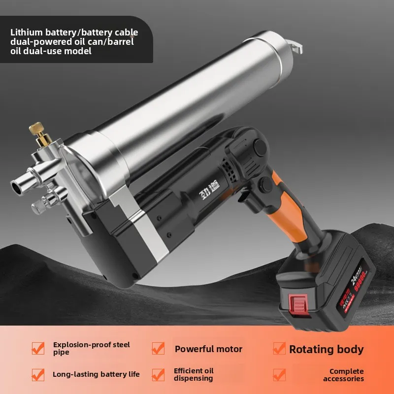 Stable 24V Lithium Battery Electric Grease Gun Automatic High Pressure Portable Wireless Grease Gun for Excavator