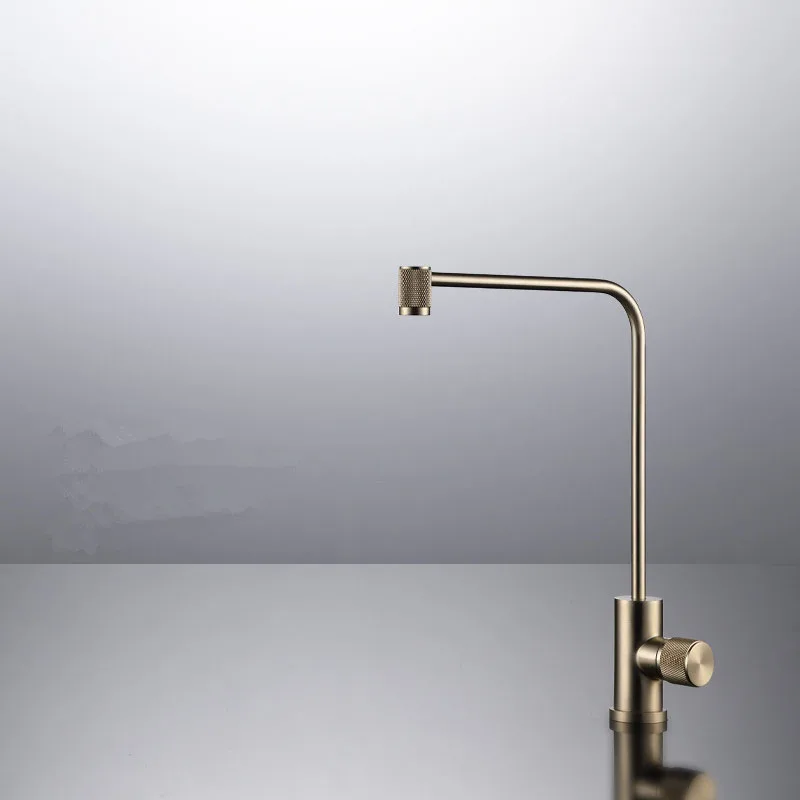 

Gun Grey Copper Kitchen Sink Faucet Rotate 360 ° Single Cold Water Purifier Tap Filters Purifier Direct Drinking Tap Black