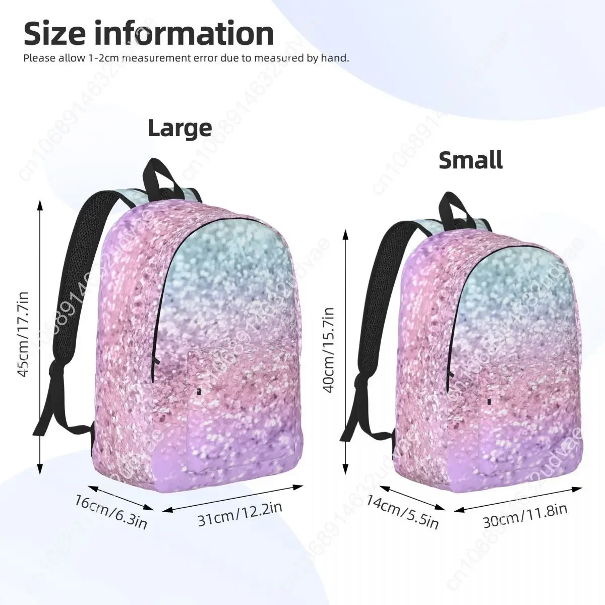 Unicorn Girls Glitter Shiny Art Canvas Backpack Boy Girl Kids Student School Bookbag Pink Sparkling Daypack Kindergarten Bag