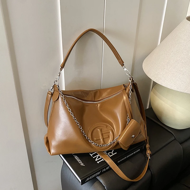 

Стильная винтажная сумка-мессенджер с повседневным простым дизайном, большой вместимости и элегантной кожаной отделкой