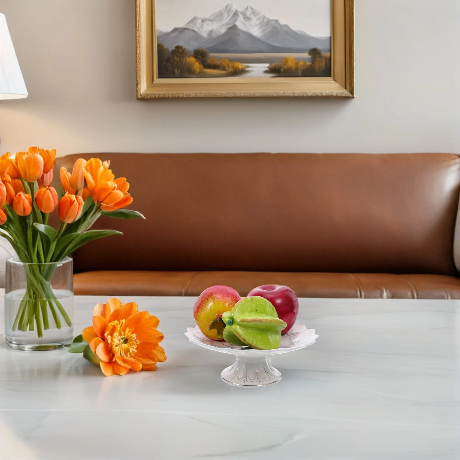 Talerz ofiarny ceramiczny, biały, 7 cali, do użytku w świątyniach buddyjskich, pojemnik na owoce, miseczka na wodę święconą, taca do prezentacji ofiary religijnej.