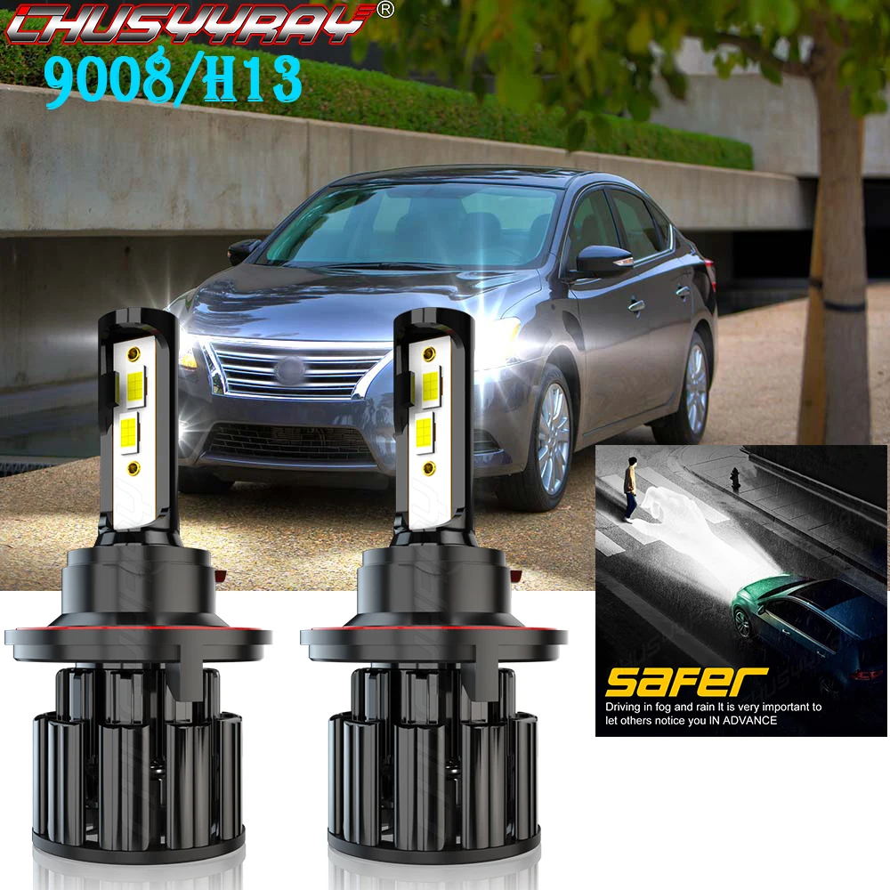 CHUSYYRAY 9008 Led Headlight Lamp For Car CSP Chip 9008 H13 Bulbs Super High Bright Compatible For sentra 2004-2012 Car lights