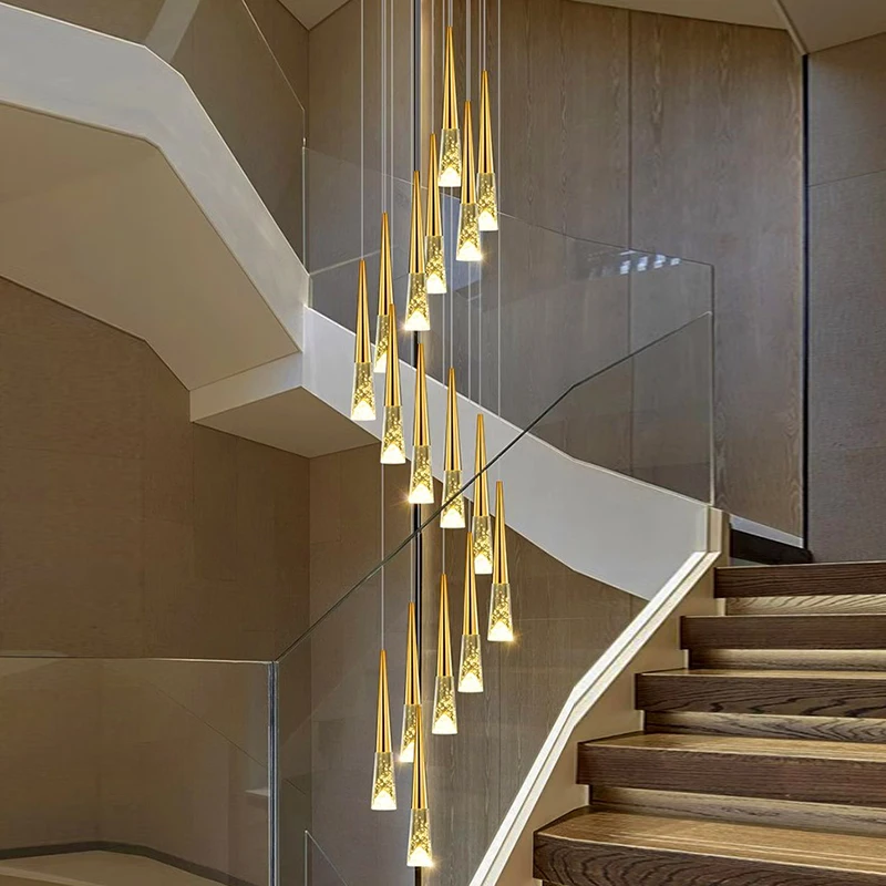 

Modern Home Decoration Crystal Chandelier, Stair Pendant Lamp, Living Room Pendant Lights, Interior Lighting