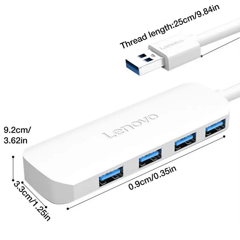 Lenovo 4พอร์ต USB Hub 3.0 USB Splitter 5Gbps พอร์ต USB 3.0อะแดปเตอร์ USB 2.0สำหรับ PC แล็ปท็อปอุปกรณ์เสริมคอมพิวเตอร์ Hub C USB 3.0