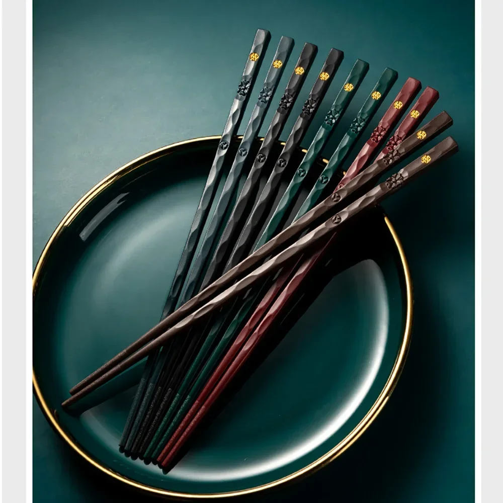5 pares de palillos para sushi, palillos japoneses, palillos reutilizables de aleación, utensilios de cocina para el hogar, accesorios de mesa