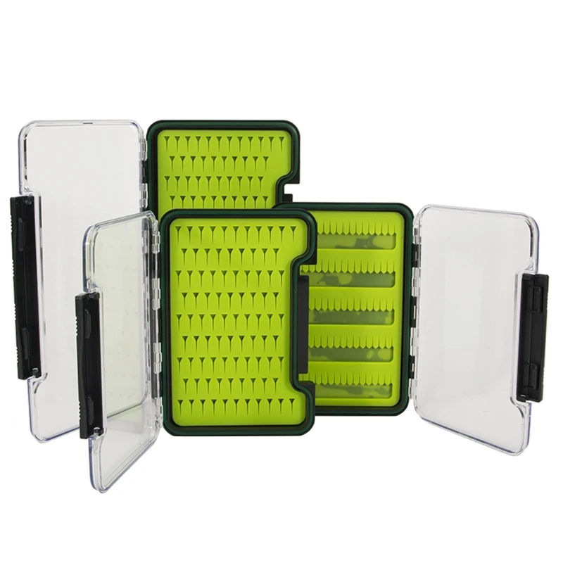 Waterproof Flies Combo Set Box Trout Fishing Fly Cases with Silicone Slit Dry Wet Storage Portable for Case Box Containe