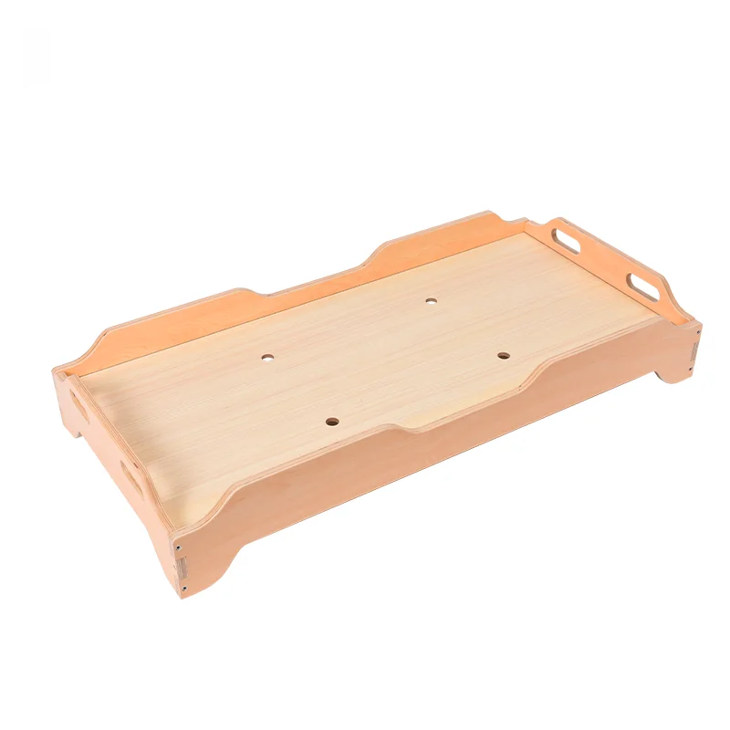 

Contemporary Solid Wood Rectangular Kids Bed Without Mattress for Kindergarten