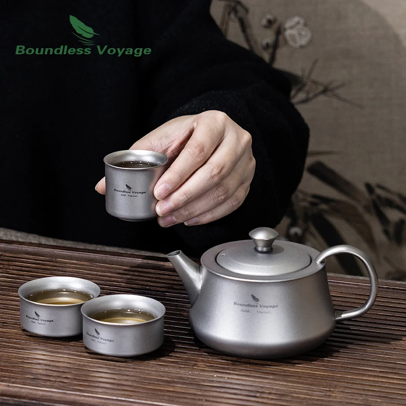 Boundless Voyage Titanium Kettle 300ml Portable Teapot Reusable Travel Camping Coffee Tea Kettle