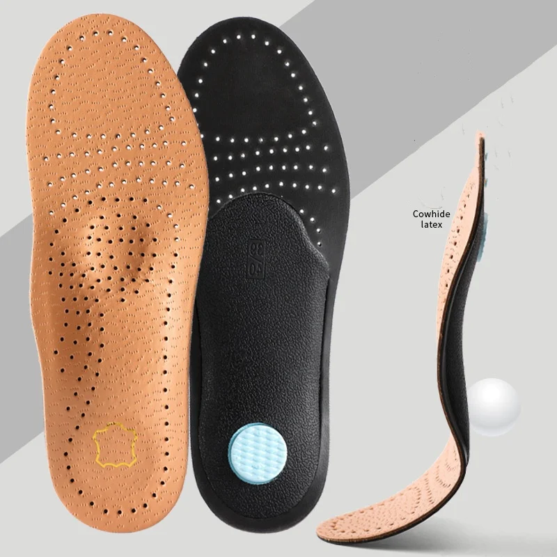 

Cowhide Flat Foot Arch Support Orthopedic Insole Men Women Sweat-absorbing Breathable Shock-absorbing Insole Orthotic Devices